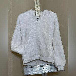 LUKKA LUX WINTER WHITE FAUX FUR HOODIE SZ SMALL